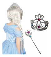 Set Princesa Varita+corona Accesorio Disfraz Niña Halloween